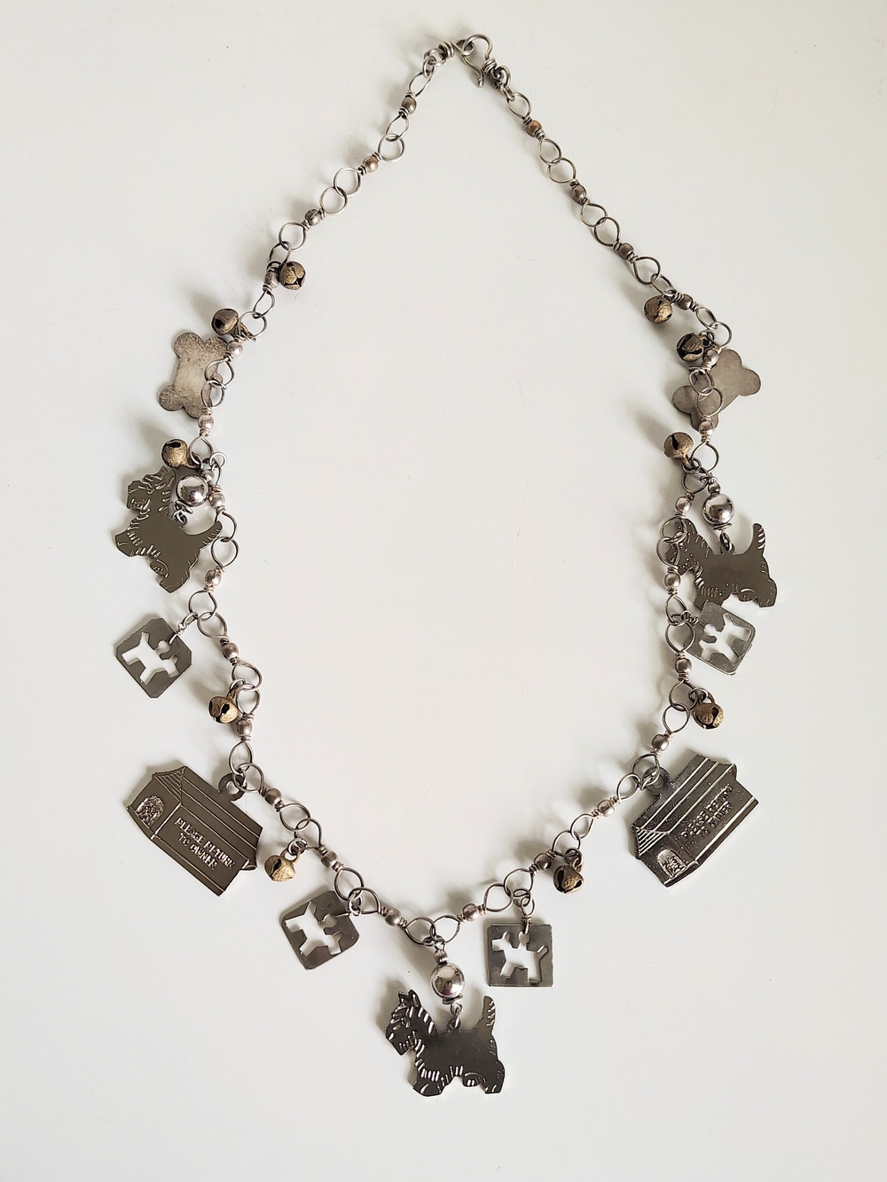 Silver-Tone Handcrafted Scottish Terrier Dog 27" Charm Necklace